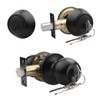 Knobonly Entry Door Knobs and Double Cylinder Deadbolt, Keyed Alike