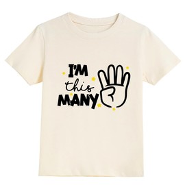 Joctoh Fourth Birthday 4 Fingers Shirt for 4th Birthday Outfit for Boys and Girls 4 Year Old Bday Party T-Shirts