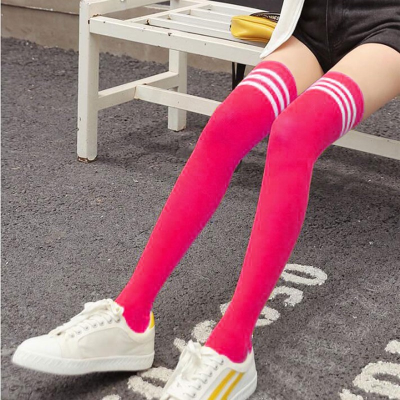 DRESHOW Extra Long Pink Thigh High Socks Long Boot Stockings