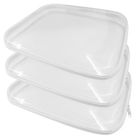 Jiozermi 2 Pcs Clear Hard Shell Zipper Case, Portable Cosmetic Case with Zippers, Clear Zipper Pouches Hard Shell Toy Storage for Organizing, Storage, Pencil Case(Large)