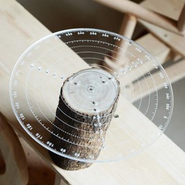 7.87" Round Center Finder Compass Transparent Acrylic Wood Turning Tool Lathe Parts Accessories for Locating Center Woodworking Measure