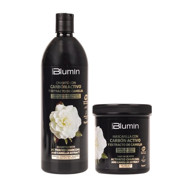 Blumin Activated Charcoal Kit - Shampoo 1000ml + Mask 700ml
