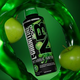 NutraBio – L-Carnitine Liquid Shots – 3000mg, (Green Apple) – 10mg of Vitamin B-5 – Zero Carbs & Sugars – Energy Production – Muscle Recovery