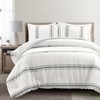 Lush Decor Farmhouse Stripe Reversible Cotton Comforter Set, 3 Piece