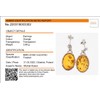 Sterling Silver Baltic Honey Oval Amber Earrings