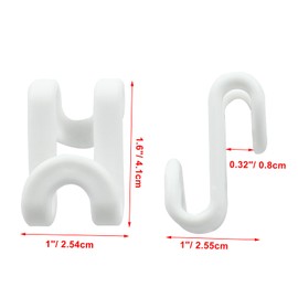 Hordion 30 Pcs Clothes Hanger Connector Hooks, Cascading Hanger Hooks Space Saving Plastic Hanger Extender for Velvet Hangers Closet Organizer, White