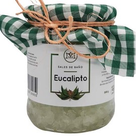Sales de Baño 500gr - Burbujeantes, Terapéuticas | Lavanda, Eucalipto, Menta, Árbol de Té | Extractos naturales y aceites esenciales. (Eucalipto)