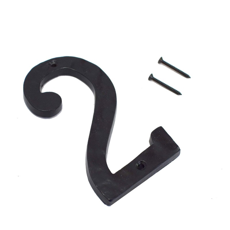 WIGANO 5.5"Hotel House Door Numbers Cast Iron Black (2 (Two))
