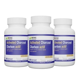 Westcoast Natural Organic Activated Charcoal - 100 Veggie Capsules | Relieves Nausea, Bloating, Gas & Supports Digestive Detox Healthcare Dietary - Quantity: 3 sets