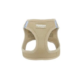 Downtown Pet Supply - Dog Harness for Medium Dogs No-Pull - Step in Dog Harness - Padded Mesh Fabric Dog Vest with Reflective Trim, Velcro and Buckle Straps - Khaki - M