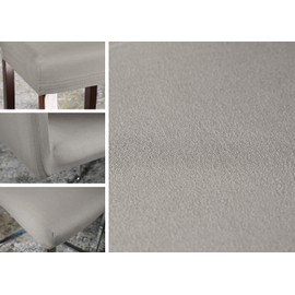 BEAUTEX Microfibre Chair Cover Sets, Microfibre Chair Cover, Elastic Stretch Cover, Choice of Size and Colour (Set of 2, Stone)