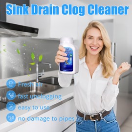 Pipeline Dredging Agent Powder, Powerful Sink Drain Clog Cleaner - Fast Foaming Pipe Unclogger for Kitchen Toilet Drains Quick Unblocking Tool (2pcs)