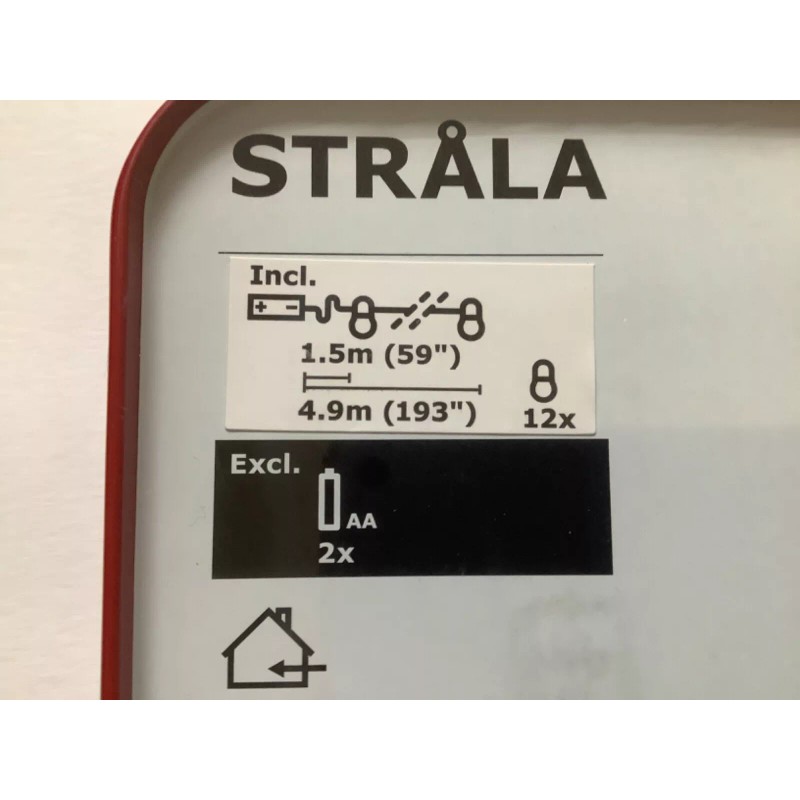 IKEA STRALA LED string light w/ 12 lights, battery operated, gift