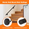 13FT Industrial Metal Stair Handrail,Round Pipe Stair Railing for Indoor/Outdoor