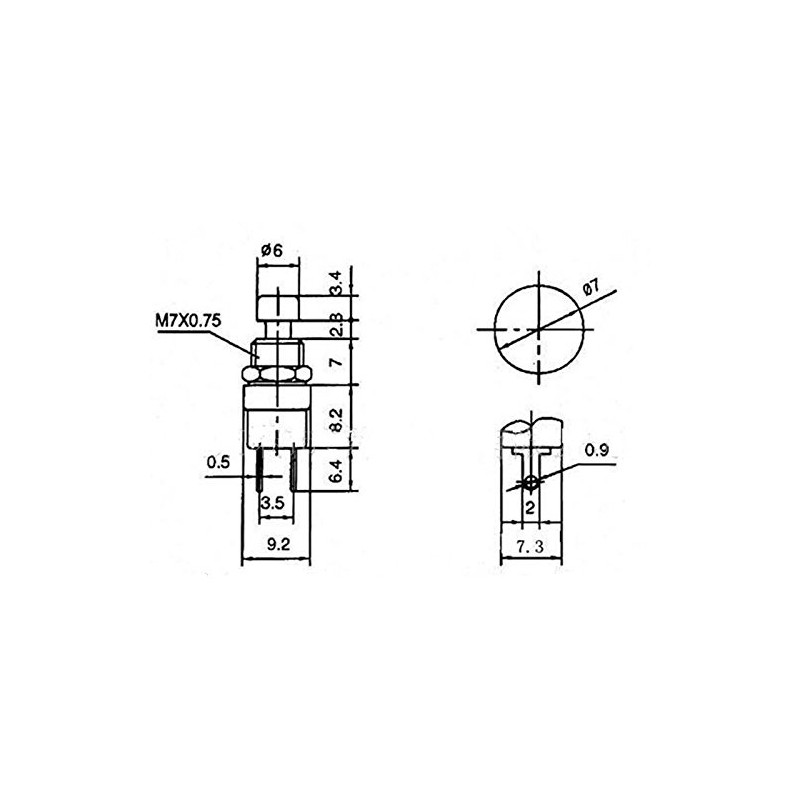 MakerMind 10x Black Mini Push Button Push Button DIY Compatible