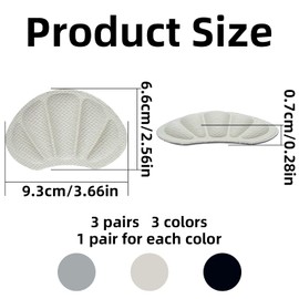 Heel Pads,3 Pair Heel Inserts for Women Men Heel Protectors Grips for Shoes Boots 3 Colors Heel Pads for Shoes That are Too Big,Heel Cushion Inserts for Loose Shoes,Foot Pads for Heels