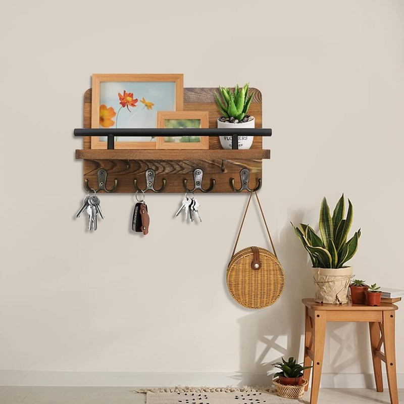 9SHOME Key Holder for Wall with 10 Key Hooks, Decorative