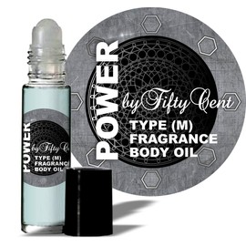 Power by Fifty (50) Cent Type for Men (M) Fragrance Body Oil 1/3 oz roll on Glass Bottle