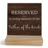 FHUGX Rustic Wedding Memorial Sign, 4x4 inches (with base), Brown