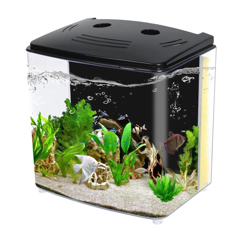 AQUANEAT Aquarium Fish Tank 1.2gal Small Betta Tank Starter Kit