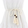 FAIRYGATE Womens Braided Belt Beige Waist Belt Beads Tassel Thin