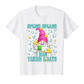 Kids Cute Bubble Bath Funny Saying Kids Graphic Bathing Gnome Tee T-Shirt
