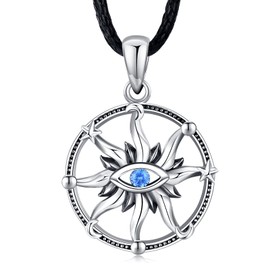 Evil Eye Necklace Sterling Silver Crystal Evil Eye Pendant Jewelry for Women
