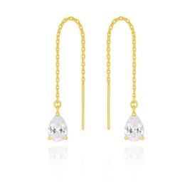 Threader Earrings Gold Dangle Earrings for Women Trendy Dainty Long Chain Earring Hypoallergenic Dangling CZ Threader Earring Jewelry Gifts