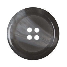 Pack of 6 (32L) 20mm Round Faux Horn Plastic Buttons with 4 Holes Ideal for Coats, Jackets, Cardigans, Grey