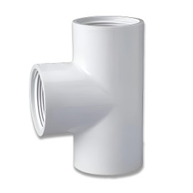 PVC Tee Pipe Fitting Sch 40-3/4 Inch FNPT x 3/4 Inch FNPT x 3/4 Inch FNPT PVC Tee - PVC Tee 3/4 Inch - 3/4" PVC Tee NPT Female