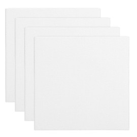 PATIKIL 4x4 Canvas Boards for Painting, 4Pack 100% Cotton Square Triple Primed Stretched Blank Canvas Panel for Acrylic, Oil, Tempera Paints, White
