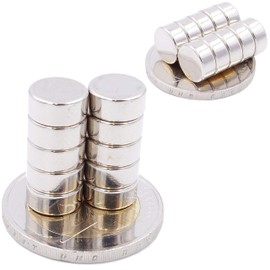 Brudazon 40 Mini Disc Magnets 9 x 4 mm N52 Strongest Level - Neodymium Magnets Ultra-Strong Power Magnet for Model Making, Photo, Whiteboard, Pin Board, Fridge, Crafts Magnetic Disc Extra Strong