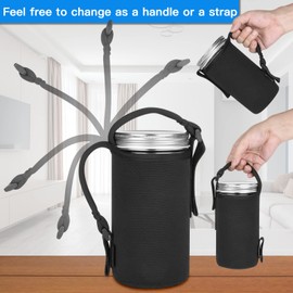 Wide Mouth Mason Jar Neoprene Sleeves with Handle, 24OZ Mason Jar Insulated Cover, 24OZ Wide Mouth Sleeve, Drinking Glass Coolers, Mason Jar Hydroponic Cover, Blackout Sleeves (Wide Mouth 24oz, 1)