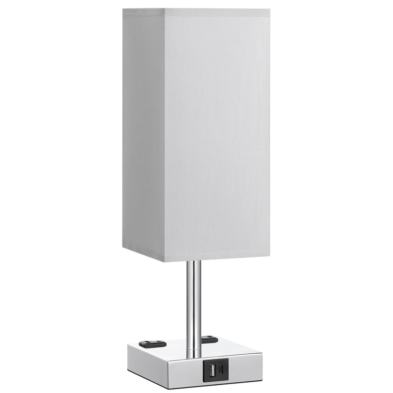 【Upgraded】Bedside Table Lamp Touch Control, with USB C+A Charging Ports
