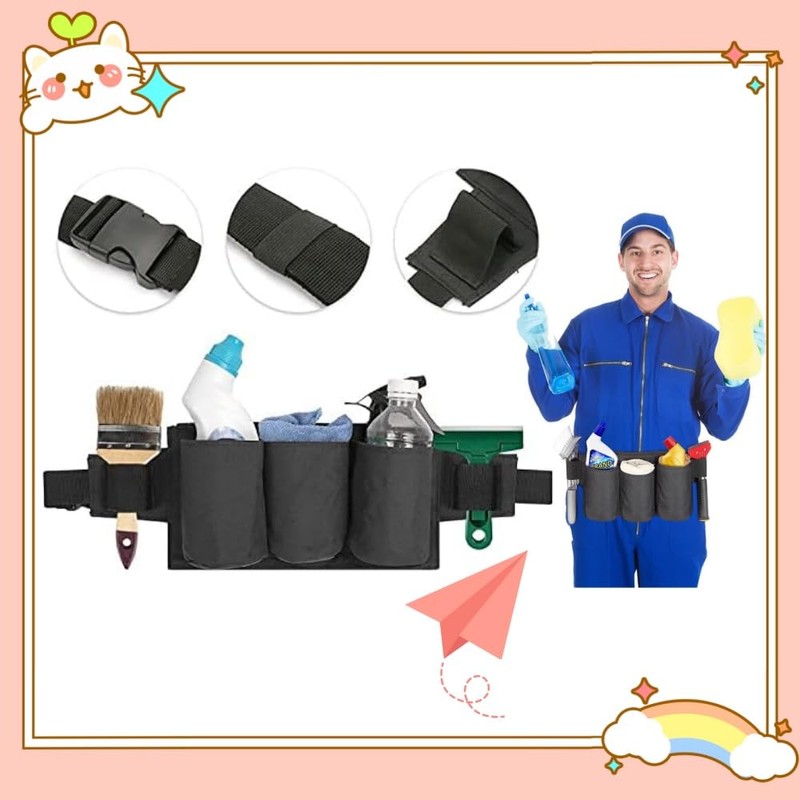 Professional Cleaning Apron with Pockets, Utility Waist Apron with Adjustable