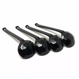 ASIAN HOME Black Melamine Japanese Long Handle Spoons for Ramen, Soup, Hot...