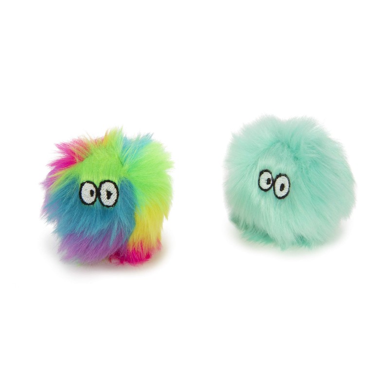 SmartyKat Fuzzy Friends Plush Catnip Ball Cat Toy, Set of