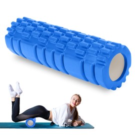 Fascia Roller with 3D Texture Massage, Foam Roller Massage, Massage Roller, Fitness Roller, Sports Roller to Relieve Muscle Tension, for Back, Spine, Back, Legs, 30 x 8 cm (Dark Blue)
