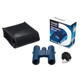 Discovery Elbrus 10x25 Mini Roof Prism Binoculars for Outdoor Activities and Sports Events, Blue