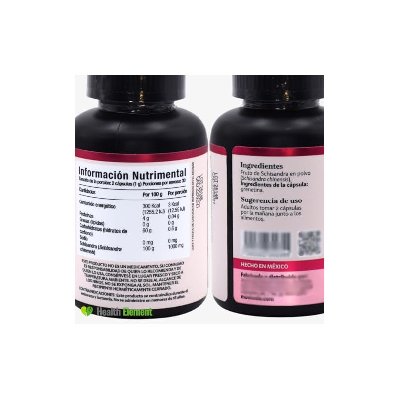 Schisandra 60 Capsulas 1000 mg Por Porcion Cpsulas Veganas Dura