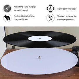 Turntable Mat for Vinyl Record Player - 3mm Acrylic Anti-Vibration Turntable Slipmat, Non-Slip Record Stabilizer with Anti-Static Design, Reduces Noise & Protects LP Records (12 Inch, Green)