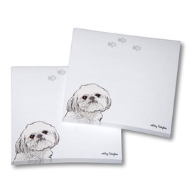Generic Shih Tzu Sticky Notes Notepad - Tan Puppy Cut - 100 Sheets