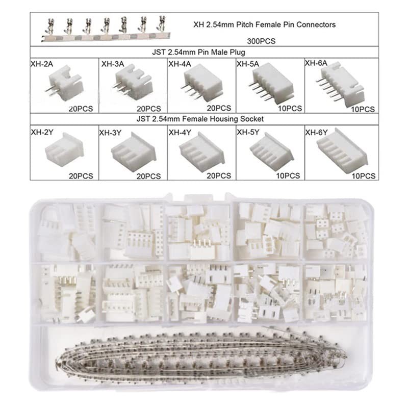 460Pcs JST XH2.54 Connector Kit 2P 3P 4P 5P 6Pin