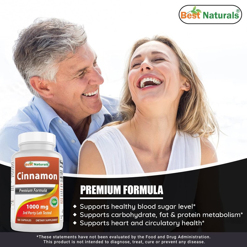 Best Naturals Cinnamon 1000 mg with Chromium 200 mcg 180