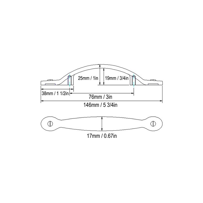 5 Pack Antique Pewter 3" Inch (76mm) Hole Centers Kitchen