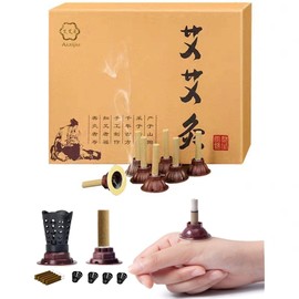 Self-Stick Moxa Sticks,Natural Mugwort Rolls Chinese Wormwood for Moxibustion High Purity Suitable for Beginners(60pcs/Box)