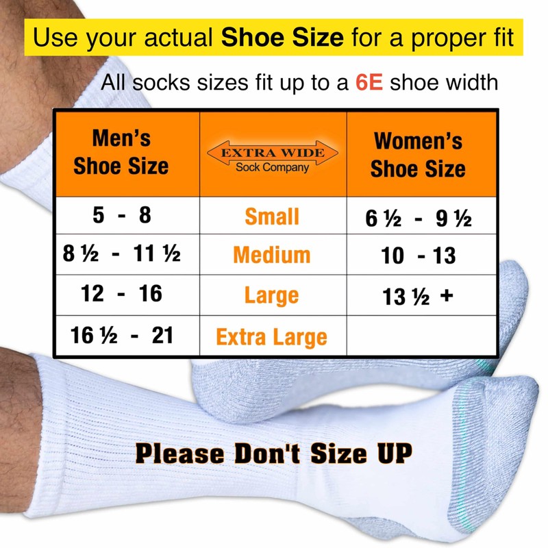 Extra Wide Comfort Fit Athletic Quarter Socks (Pack of 3)