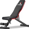 LINODI Adjustable Weight Bench for Home Gym，Foldable Incline Decline Flat