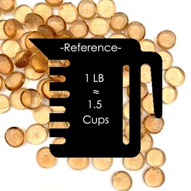 CYS EXCEL Champagne Glass Gemstone Beads Vase Fillers (1 LB) Flat Marble Beads Multiple Color Choices Aquarium Decor Rocks Floral Stones Decorative Mosaic Glass Gem Pebbles (Approx. 85-100 PCS)