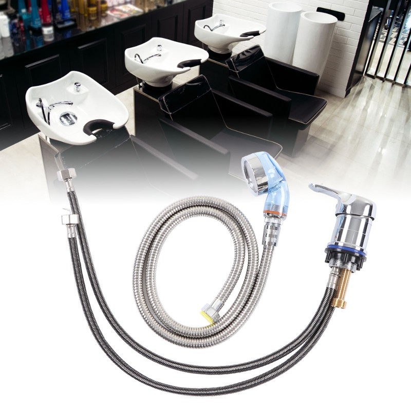 Shampoo Bowl Faucet 60cm Pipe 120cm Soft Hose Hair Salon